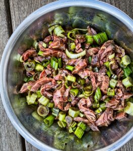 Steirischer Rindfleischsalat mit Kürbiskernöl vom Grill